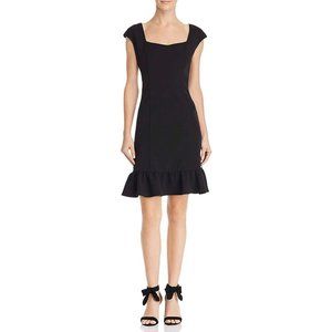 Nanette Lepore Cap Sleeve Midi Sheath Dress Black 8